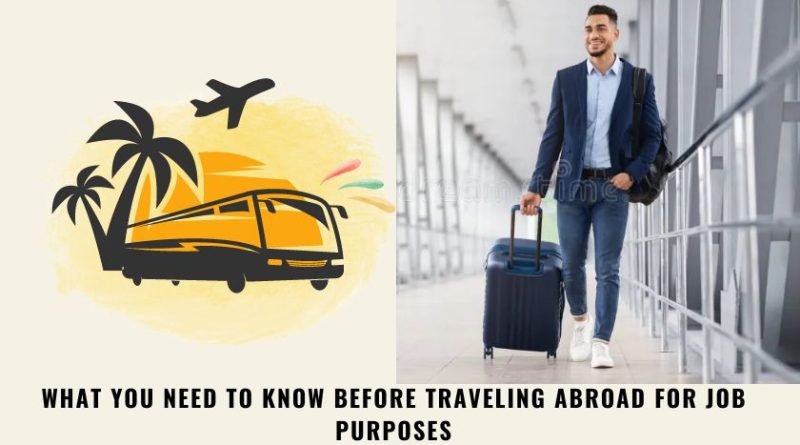 What You Need to Know Before Traveling Abroad for Job Purposes